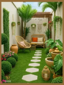 تصميم حدائق منزلية وعشب صناعي وجلسات خارجية في الاحساء ضمان عشر سنوات